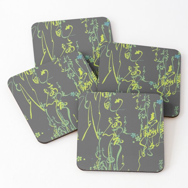 Item preview, Abstract Japanese Calligraphy - Neon Zen Flow designed and sold by Kokeshidreams.