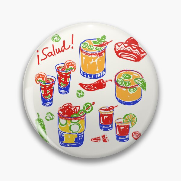 Item preview, Salud Mexican Drinks - Spicy Margarita, Michelada, Tequila Illustration designed and sold by MaiZephyr.