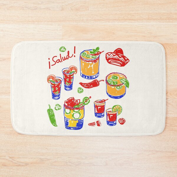 Item preview, Salud Mexican Drinks - Spicy Margarita, Michelada, Tequila Illustration designed and sold by MaiZephyr.
