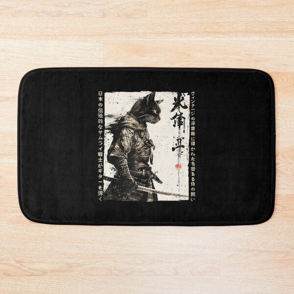 Item preview, Samurai Cat Warrior Ukiyo Ink Style designed and sold by titanlevi.