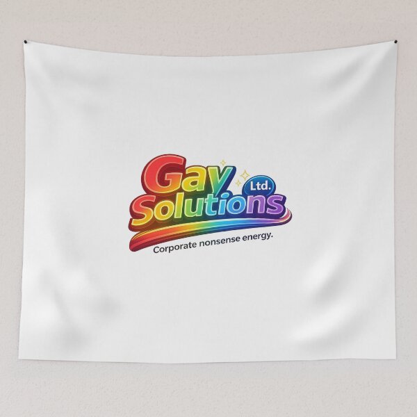 Item preview, Gay Solutions Corporate Satire Rainbow Workplace Pride Humor Statement designed and sold by Aryabek.