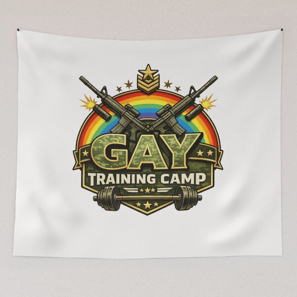 Item preview, Gay Training Camp Rainbow Tactical Strength Pride Military Parody designed and sold by Places On Earth.