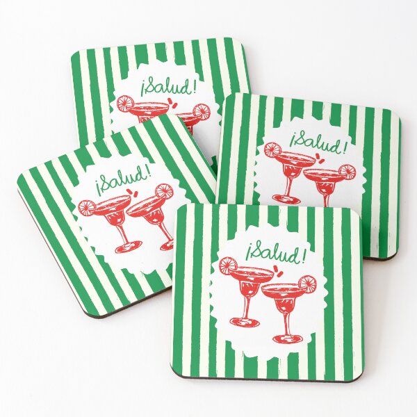 Item preview, Green Stripes Margarita Salud Cocktail Art Print designed and sold by MaiZephyr.