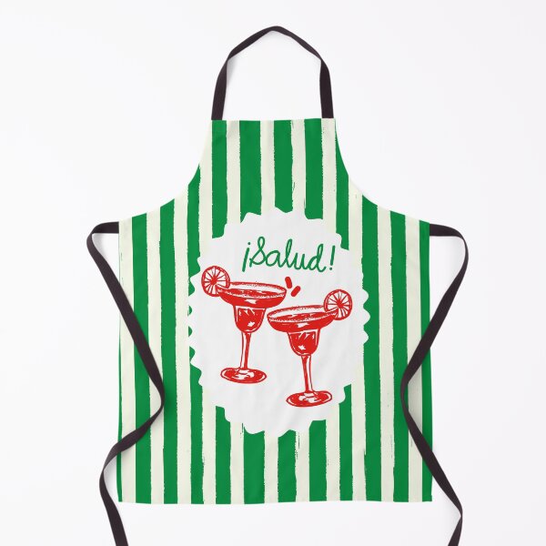 Item preview, Green Stripes Margarita Salud Cocktail Art Print designed and sold by MaiZephyr.