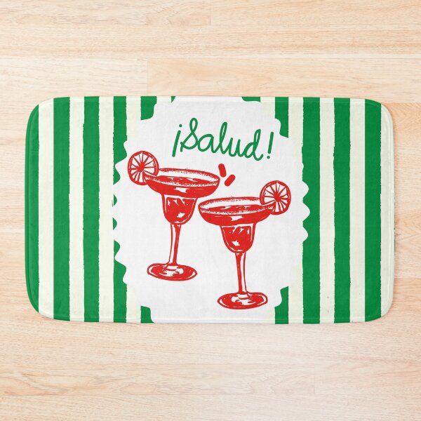 Item preview, Green Stripes Margarita Salud Cocktail Art Print designed and sold by MaiZephyr.