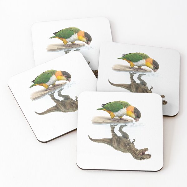 Item preview, Funny White Bellied Caique Reflection T Rex Dinosaur Parrot Mom Dad Lover designed and sold by DoodleTortle.