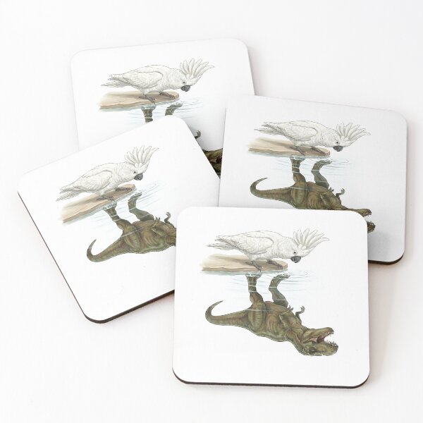 Item preview, Funny White Umbrella Cockatoo Reflection T Rex Dinosaur Parrot Mom Dad Lover designed and sold by DoodleTortle.