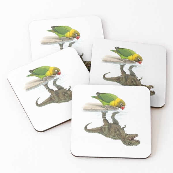 Item preview, Funny Yellow collared Lovebird Reflection T Rex Dinosaur Parrot Mom Dad Lover designed and sold by DoodleTortle.