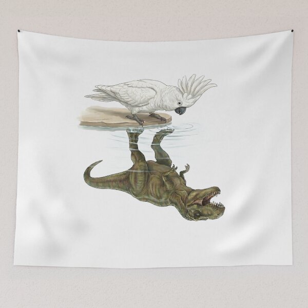 Item preview, Funny White Umbrella Cockatoo Reflection T Rex Dinosaur Parrot Mom Dad Lover designed and sold by DoodleTortle.