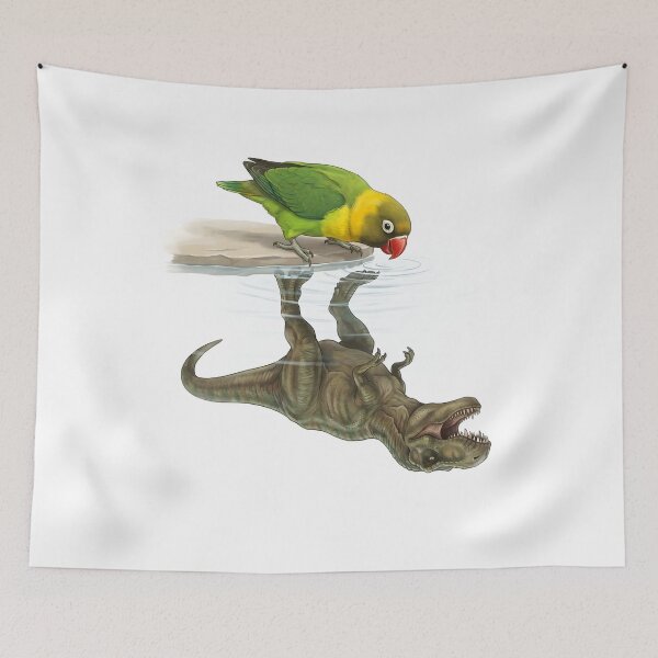 Item preview, Funny Yellow collared Lovebird Reflection T Rex Dinosaur Parrot Mom Dad Lover designed and sold by DoodleTortle.