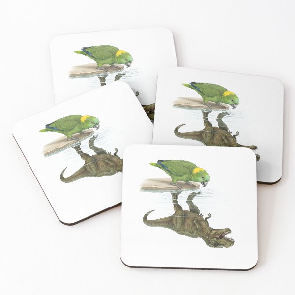 Item preview, Funny Yellow Naped Amazon Reflection T Rex Dinosaur Parrot Mom Dad Lover designed and sold by DoodleTortle.