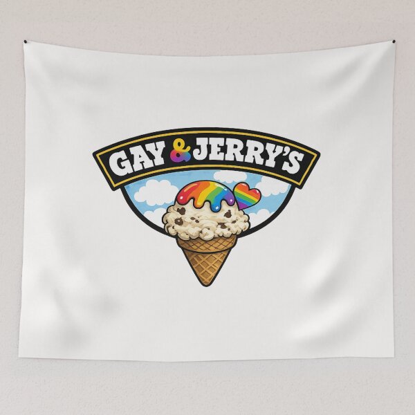 Item preview, Gay and Jerry Rainbow Scoop Pride Dessert Humor Queer Sweet Culture designed and sold by Places On Earth.