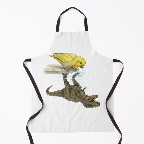 Aperçu de l'œuvre Perruche jaune rigolote, reflet d'un T-Rex dinosaure, maman papa perroquet amoureux créée et vendue par DoodleTortle.