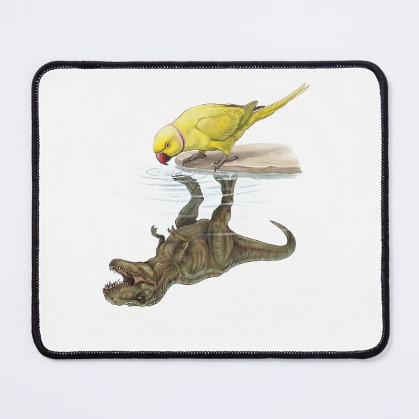 Item preview, Funny Yellow Ringneck Parakeet Reflection T Rex Dinosaur Parrot Mom Dad Lover designed and sold by DoodleTortle.