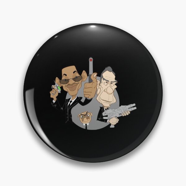 Item preview, MIB Agents Caricature: J, K and Frank the Pug designed and sold by  The Midnight Library - Book Lover Gifts & Kindle Accessories.