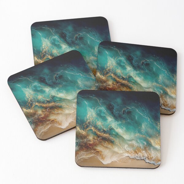 Item preview, Teal Gold Beach designed and sold by SoliDeoArts.