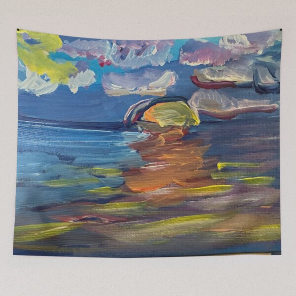 Item preview, Sunrise Over Lake Michigan Painting designed and sold by bloomingvine.