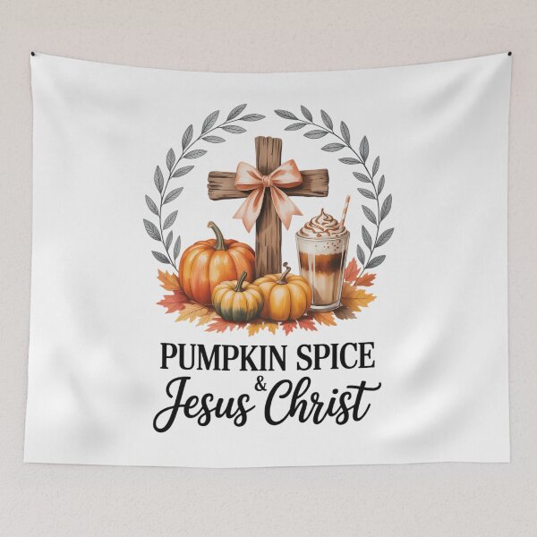 Item preview, Pumpkin Spice And Jesus Christ Cross Pumpkin Christian designed and sold by TyraYoung.
