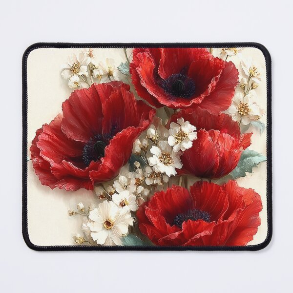 Item preview, Traditional Remembrance Poppy Bouquet Watercolor Pattern designed and sold by Nine Lives Studio.