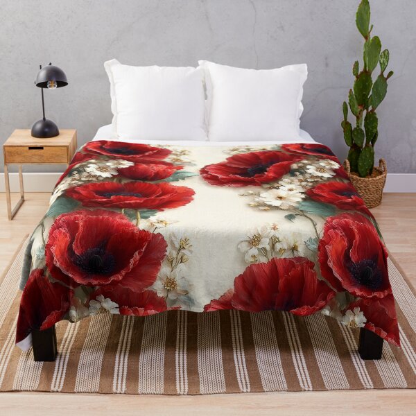 Item preview, Traditional Remembrance Poppy Bouquet Watercolor Pattern designed and sold by Nine Lives Studio.