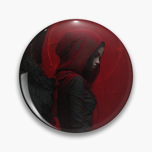 Item preview, Dark Angel with Black Wings and Red Halo Art designed and sold by GrinGalore.