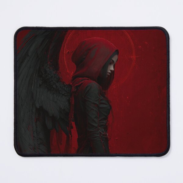 Item preview, Dark Angel with Black Wings and Red Halo Art designed and sold by GrinGalore.