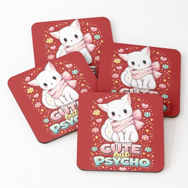 Item preview, Cute but Psycho Funny Cat Meme Kawaii Cat Aesthetic Sarcastic Humor Cat Lover Gift designed and sold by sumodesign.