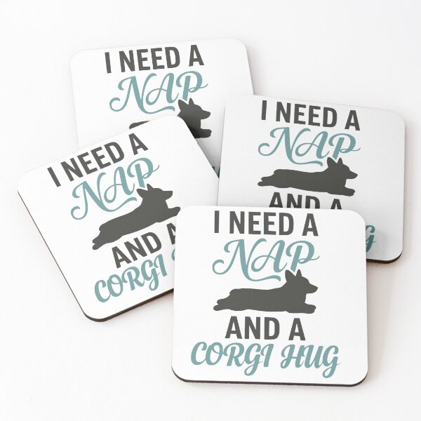 Item preview, I Need a Nap and a Corgi Hug | Cute Dog Lover Graphic Tee & Wall Art designed and sold by Corgi & co Shop.