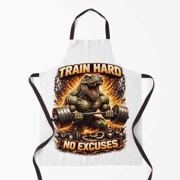 Item preview, Train Hard No Excuses T-Rex Gym Design designed and sold by Nixora.