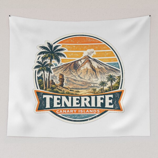 Item preview, Tenerife Retro Sticker Teide Volcano Canary Islands Spain Travel Design designed and sold by GabbyKI261.