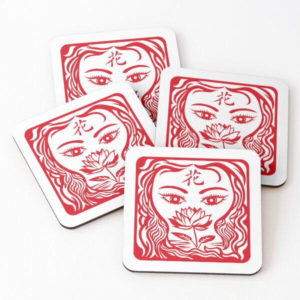 Item preview, Abstract Woman Line Art – Lotus Vision Red transparent 6 designed and sold by Angela Abstract Art .