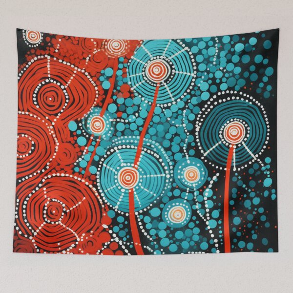 Item preview, Aboriginal Inspired Dot Art - Floral Opposite designed and sold by GrinGalore.