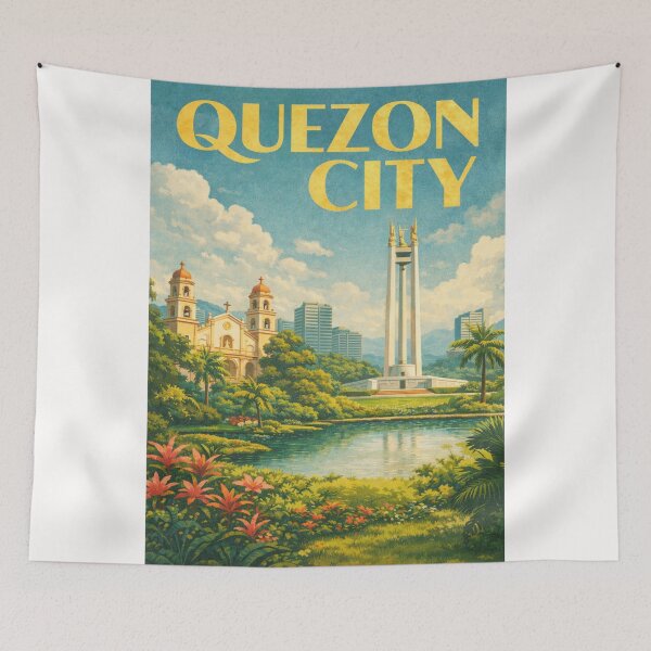 Item preview, Quezon City Quezon Memorial Circle and Diliman Skyline Philippines designed and sold by Places On Earth.