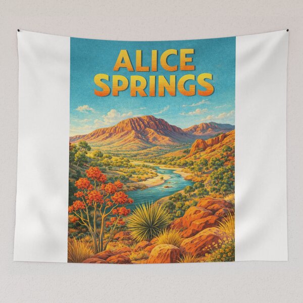 Item preview, Alice Springs MacDonnell Ranges and Todd River Northern Territory Australia designed and sold by Places On Earth.