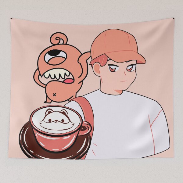 Item preview, Fox Latte Art & Urban Style – Anime Boy with Cap designed and sold by Kanniax.