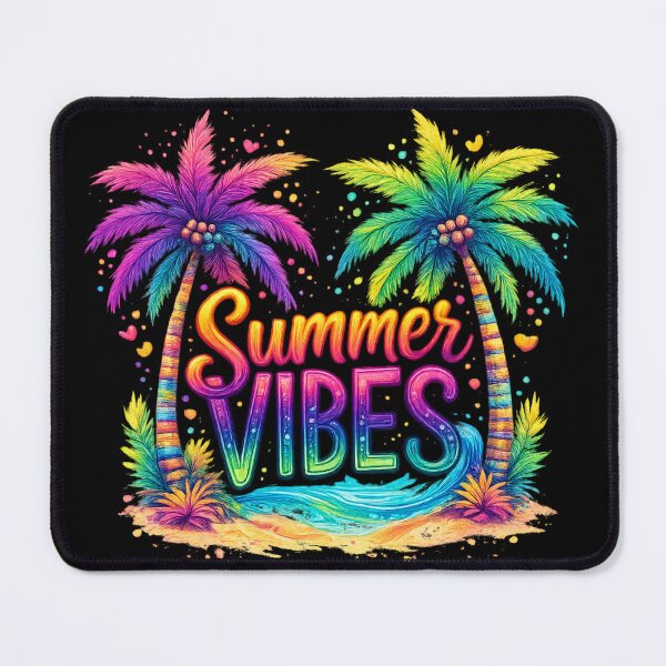 Item preview, Colorful Summer Vibes - Neon Tropical Palm Tree Beach Art designed and sold by myforestfog.