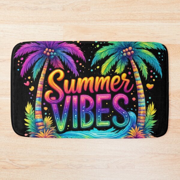 Item preview, Colorful Summer Vibes - Neon Tropical Palm Tree Beach Art designed and sold by myforestfog.