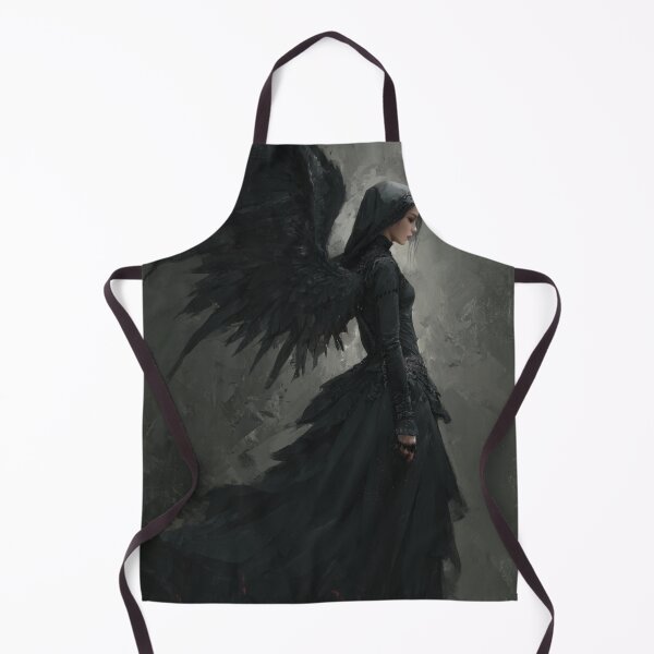 Item preview, Black Hood Dark Angel with Black Wings Painting Art designed and sold by GrinGalore.