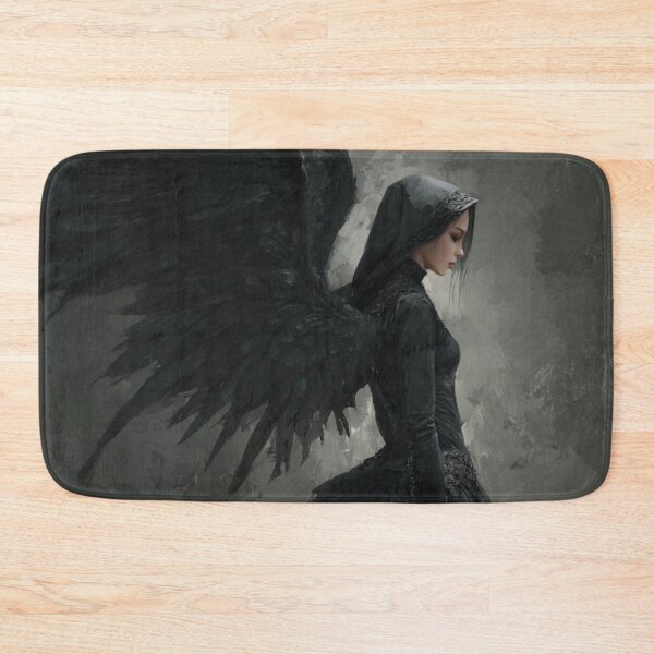 Item preview, Black Hood Dark Angel with Black Wings Painting Art designed and sold by GrinGalore.