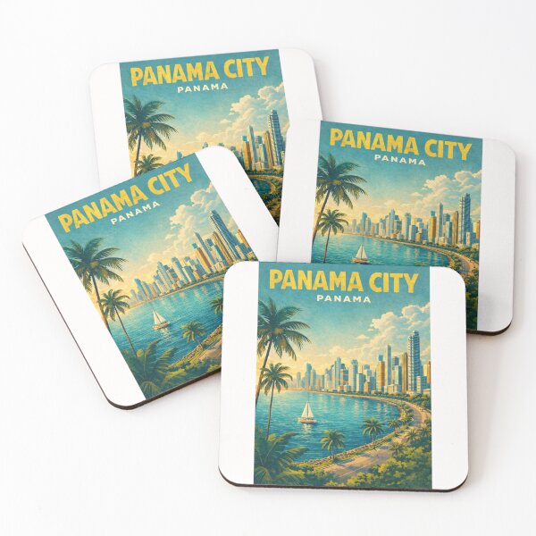 Item preview, Panama City Pacific Coast Skyline and Avenida Balboa Panama designed and sold by Places On Earth.