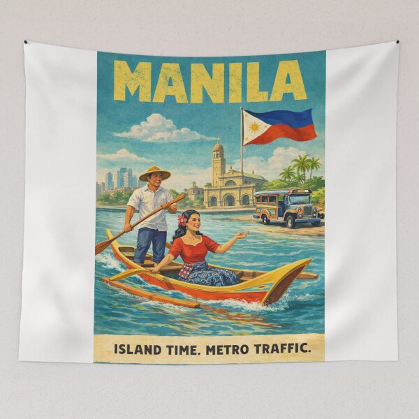 Item preview, Manila Intramuros Pasig River and Philippine Flag Waterfront designed and sold by Places On Earth.
