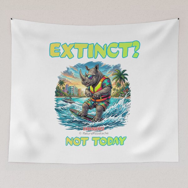 Item preview, Funny Rhino Wakeboard Gift - Critically Endangered Animal Humor - Birthday Gift Sport Lover Animal Lover designed and sold by Nature & Moustaches.