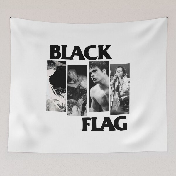 Item preview, Abstract Black Flag Band Watercolor Portrait designed and sold by Joananature.