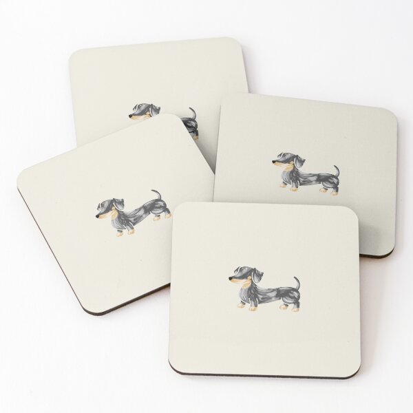 Item preview, Adorable Smooth Black and Tan Dapple Dachshund Sausage Dog Silhouette designed and sold by Laura Deakin Artist.