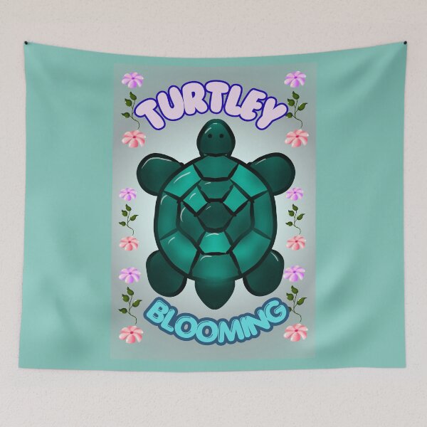 Item preview, Turtley Blooming Cute Turtle Floral Design | Slow Living Aesthetic | Pastel Kawaii Turtle Art designed and sold by HopeAndHustle.
