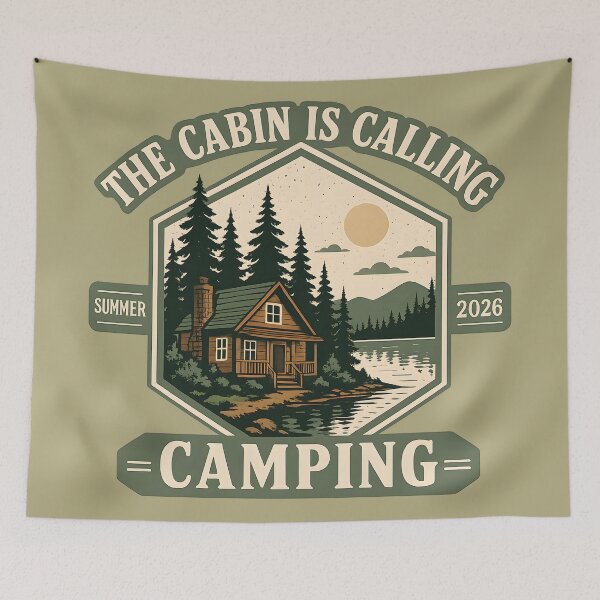 Item preview, The Cabin is Calling - Camping - Summer 2026 designed and sold by jmatix.
