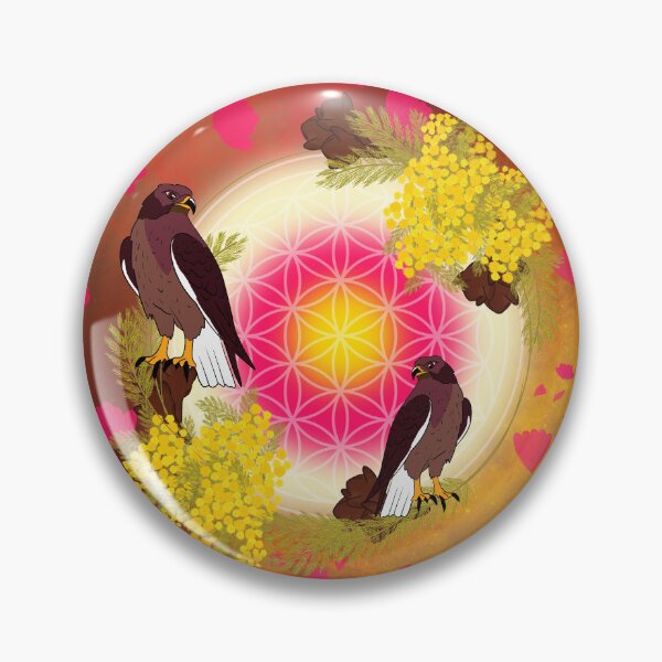 Item preview, Flower of Life & Eagles – Energy, Protection & Nature Motif designed and sold by Le royaume des fleurs.