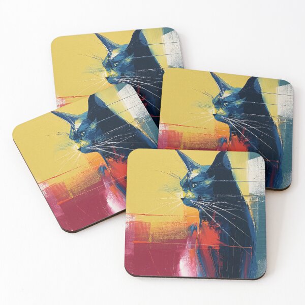 Item preview, Colorful Abstract Cat Portrait designed and sold by lautir.