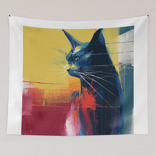 Item preview, Colorful Abstract Cat Portrait designed and sold by lautir.