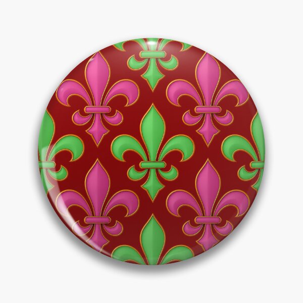Item preview, Red Pink Green Fleur-de-lis Design designed and sold by PatternTitan.